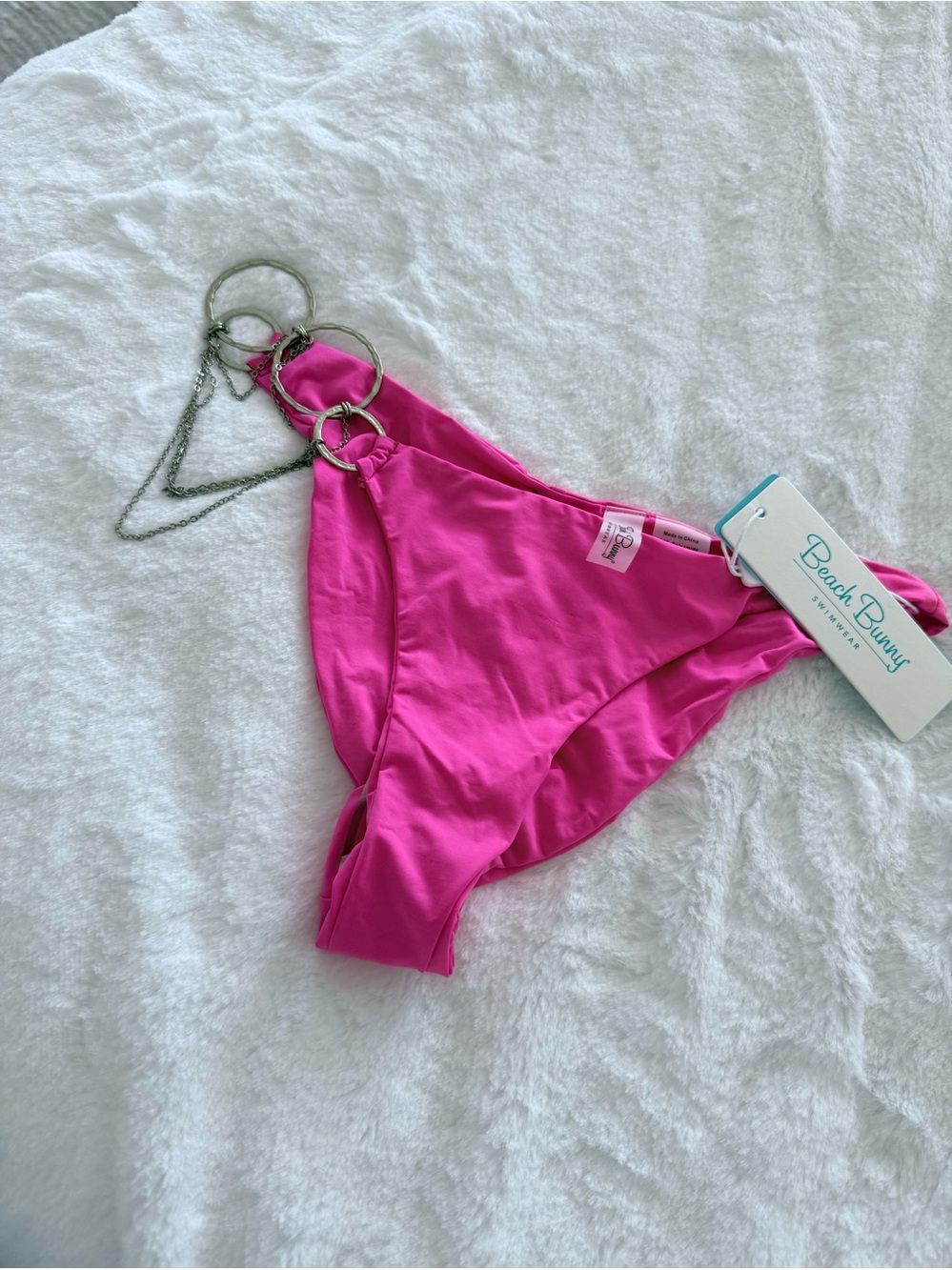 Beach Bunny  Hot Pink Bikini Bottom with Ring Detail